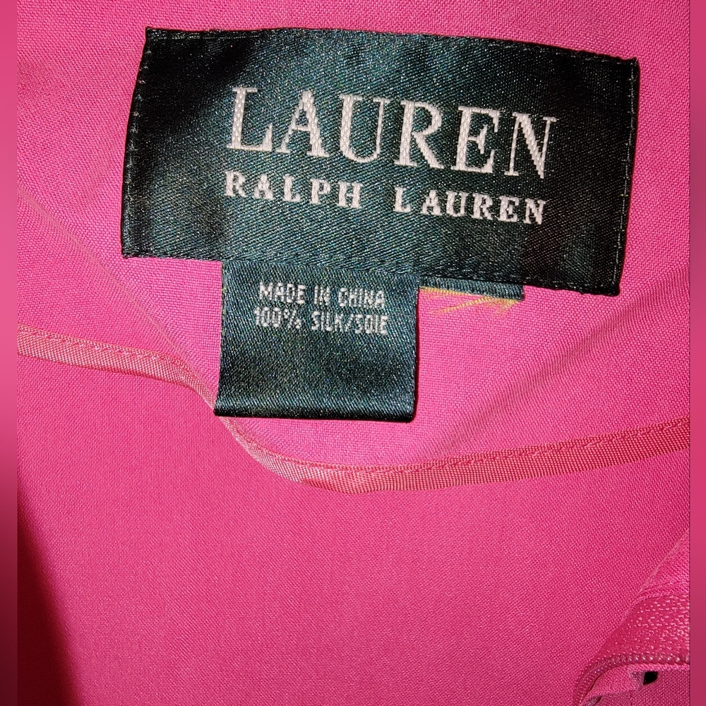 Like New Lauren Ralph Lauren 100% Silk Pink Jacket Small Lightweight - Picture 11 of 16